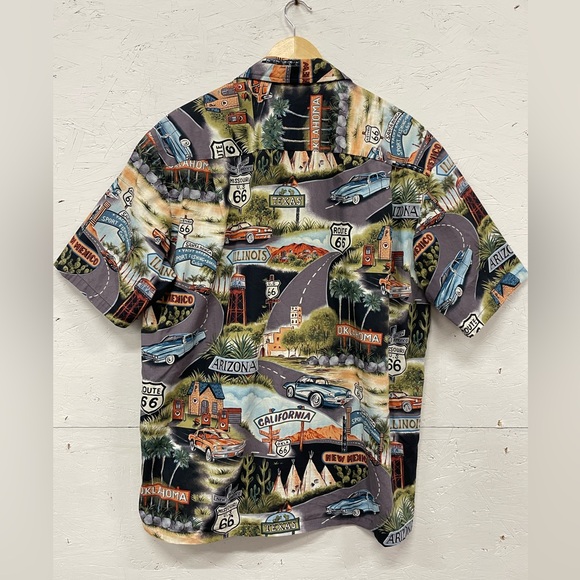 Vintage Pacific Legend “Route 66” Hawaiian AOP Button Down Shirt, Size XL - Picture 2 of 5